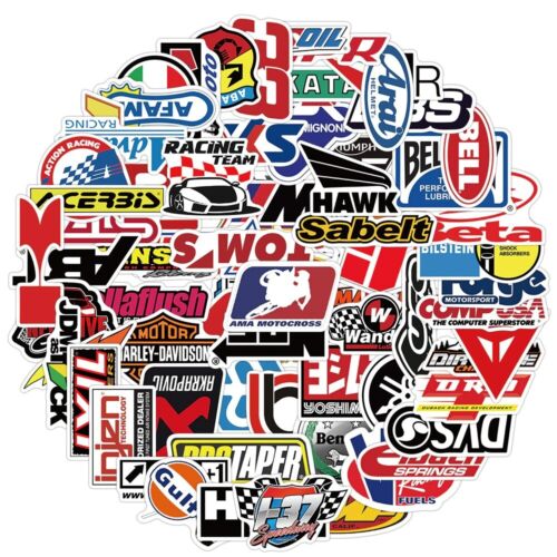 Lot of 100pcs Car Racing Stickers Decals Motocross Motorcycles Vintage Sticker - Picture 1 of 4