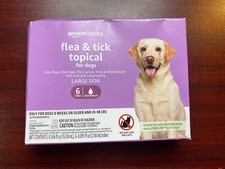 AMAZON BASICS Flea  Tick Topical Treatment for Large Dogs 45-88 lbs, 6 doses