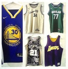 NBA Basketball Jerseys Mixed Rare Lot of X5 Sizes S-M-XL