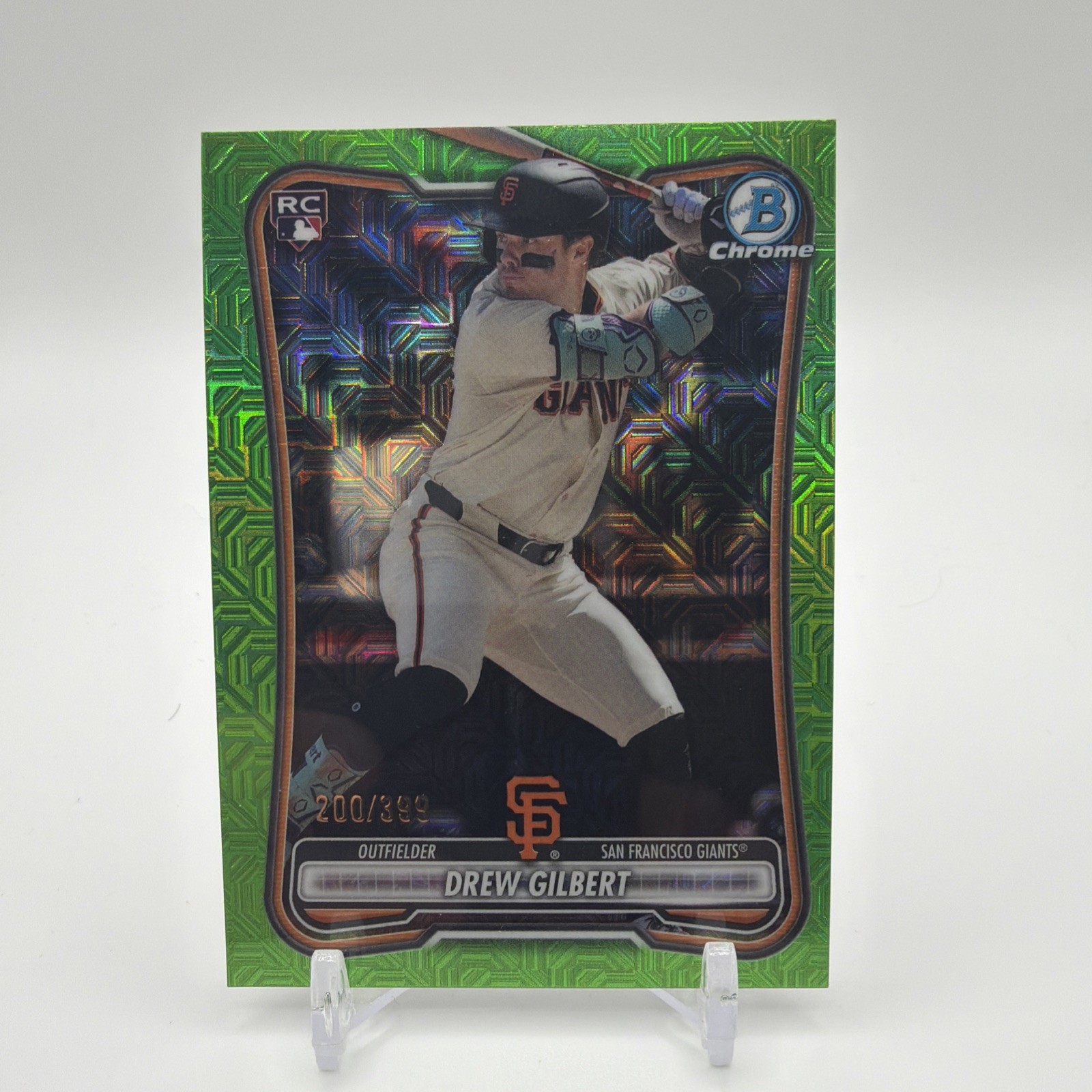 Drew Gilbert 2026 Bowman RC Giants #40 Rookie Chrome Mojo Mega Green # /399