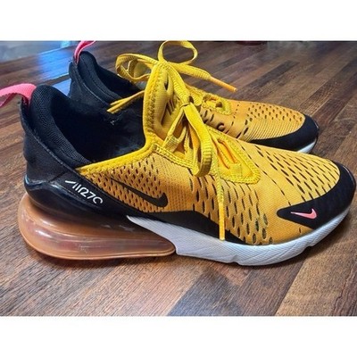 Nike Air Max 270 Tiger University Gold Black and Hot Punch boys sz 5Y