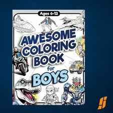 Awesome Coloring Book for Boys: over 75 Coloring Activity Featuring Ninjas, Cars