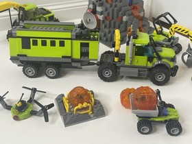 LEGO City Volcano Explorers LOT of 2 Sets Volcano Base 60124 & Helicopter 60123