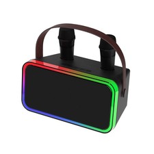 . Karaoke Machine W/ 2 Wireless Microphones LED Party Lights 9 Hrs Playtime