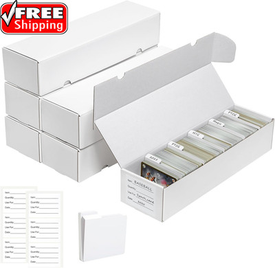 Trading Card Storage Box | 6 Pack   1100 Count Bulk Card Storage Box | with Divi