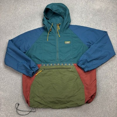 LL Bean Jacke Damen Large grün Anorak Windbreaker leichte Kapuze Damen