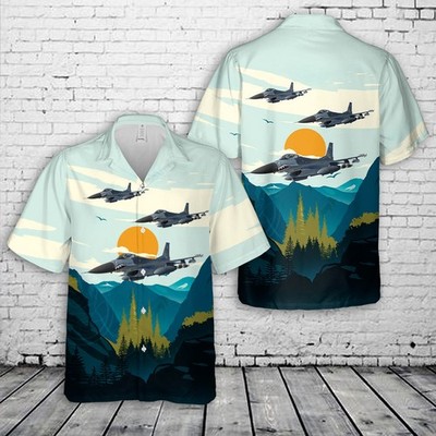US Air Force 74th Fighter Squadron Flying Tigers 23rd Wing Hawaiian Shirt