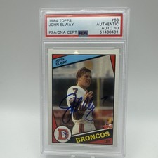 1984 Topps - John Elway #63 (RC) Autograph