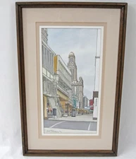 Carl Johnson 2005 Watercolor Painting Chicago Illinois L Elevated Train Station