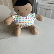 Lovevery Baby Doll Organic Cotton Plush Black Hair Tan Skin Montessori 8  