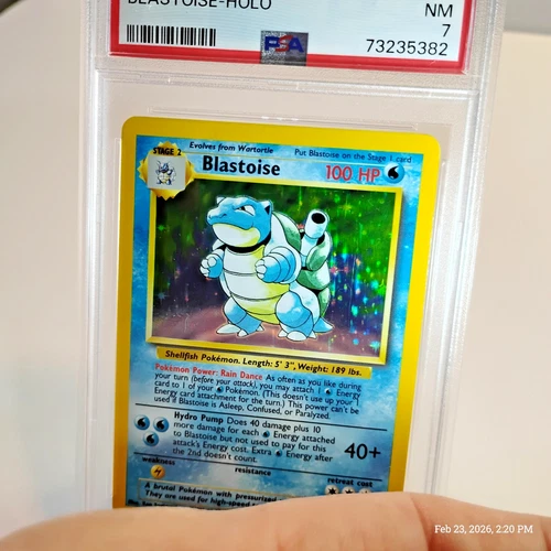 Blastoise Unlimited Base Set HOLO 2/102 NM PSA7 WOC 1999