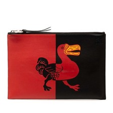 LOEWE Anagram Two-Tone Clutch Bag/Second Bag in Black and Red Leat... GZl1dauq