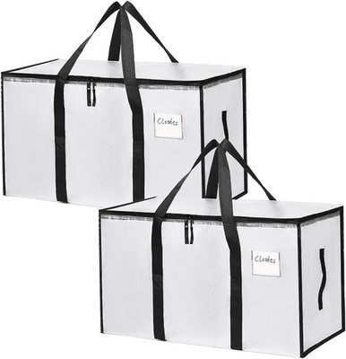 2 Pack Clear Clothes Storage Bags Water Resistant Thickened Storage Bag, 91L Lar