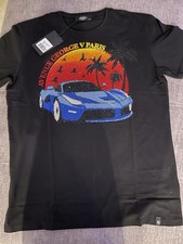 Avenue George V Paris T-Shirt Rhinestone Men's Black Fitted Tee 2XL GV-2211