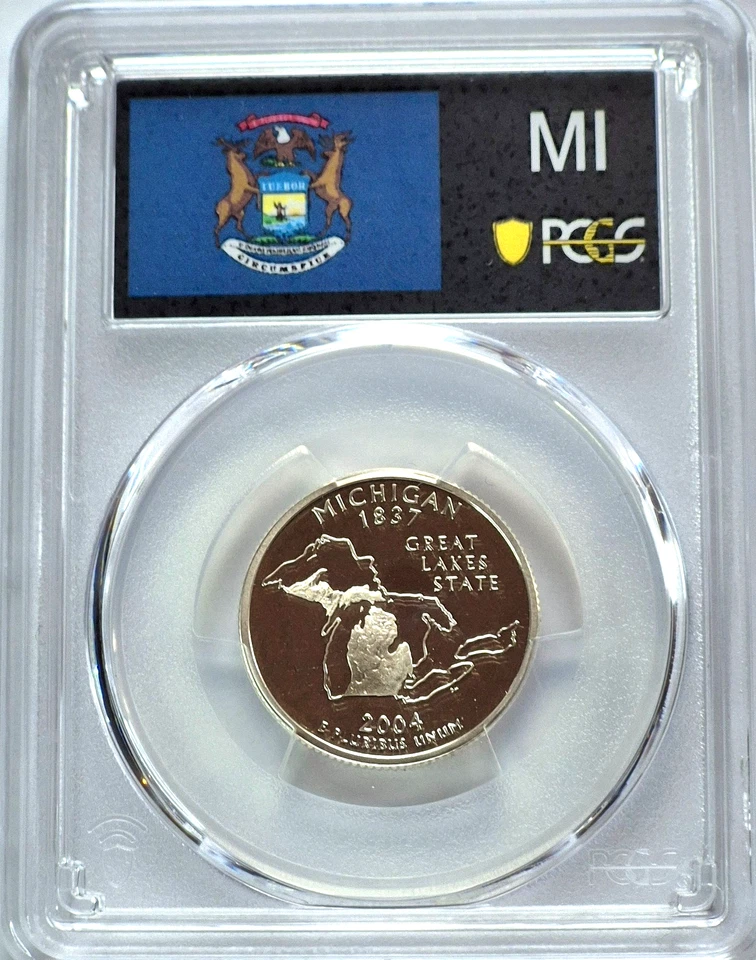 2004 S State Quarter Set 90% Silver PCGS High Graded PR69DCAM (FL/MI/TX/IA/WI) - Image 3 of 4
