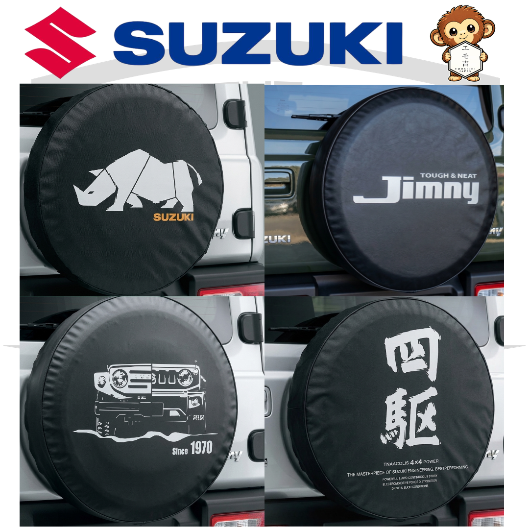みい、カバー、スプリング Suzuki Jimny JB64W Spare Tire Cover Yonku 4WD Kanji 175/80R16 JDM