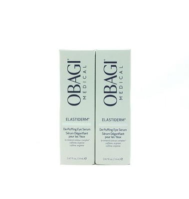 Obagi  ELASTIDERM De-Puffing Eye Serum Retail Size 0.47oz/14mL NIB AUTH [2-Pack]