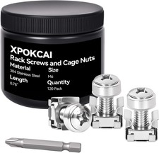 120-Pack 304 Stainless Steel-M6 20Mm Rack Mount Screws and Cage Nuts for Server