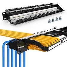 Keystone Patch Panel 24 Port Cat6 10Gbps Network 1U 19 Inch Rackmount