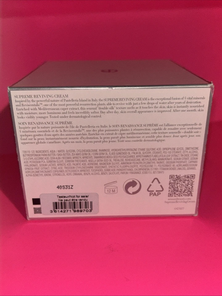 NUEVO Giorgio Armani Crema Nera Supreme Crema Reviving 50 ml / 1,69 oz Foto 3 de 4