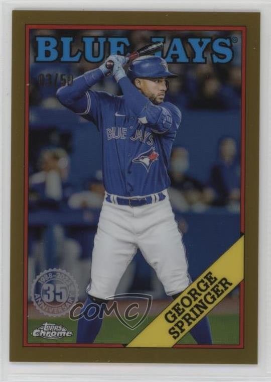2023 Chrome 1988 Topps Baseball Gold Refractor 3/50 George Springer 14mq