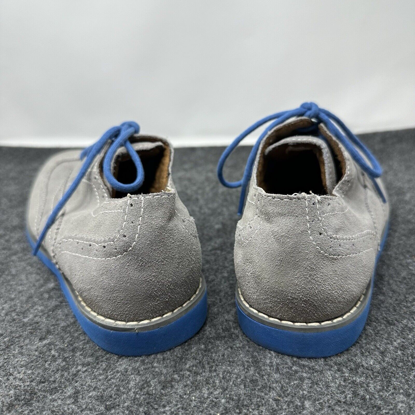 SAOLA Scarpe Oxford Florsheim KIDS taglia 6M grigio pelle scamosciata suola e lacci blu 16523