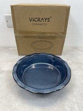vicrays Ceramic Pie Pan for Baking - 9 inch Pie Plate, Round, Fluted NEW 