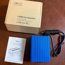Foval 150W Car Power Inverter DC 12V to AC 110V Dual USB Charger Adapter Travel