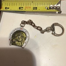 Horse Head Horseshoe Metal Keychain Silver Gold Detachable Keyring Modern