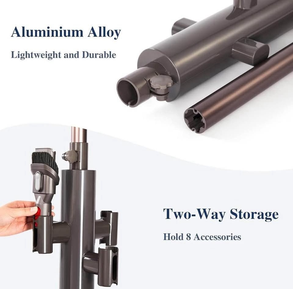 Vacuum Stand Compatible with Dyson V15, V12, V11, V10, V8, V7, Carbon Steel