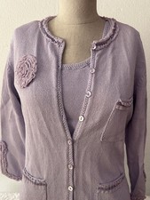 Karen Kane Sweater Set Size Medium Vest And Matching Cardigan Sweater Set Purple