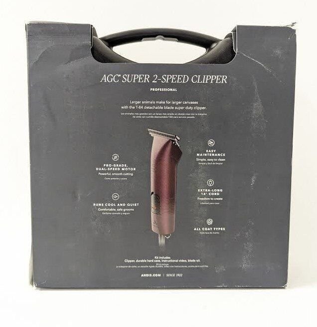 Andis AGC Super 2-Speed with T-84 Detachable Blade Clipper - Maroon #23330