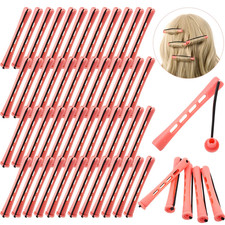 48 Plastic Pink Perm Rods for Hair Curling - Long Variety, Set of 48