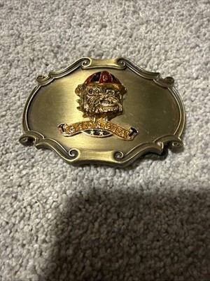 Vintage Georgia State Bulldogs Belt Buckle Rare USA 1978 Raintree Brand