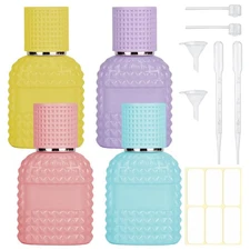 4 Pack Refillable Spray Perfume Bottles, 30ML Colorful Thick Glass Empty Perf...