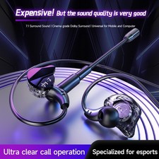 Gaming Earbuds with Wired Connection Detachable Mic Noise Cancelling for PC