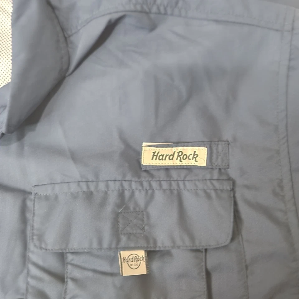 Camisa de pesca Hard Rock Biloxi 3XL azul manga corta utilitaria para exteriores para hombre Foto 4 de 4