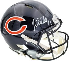 Justin Fields Signed Chicago Bears Blue Full Size Authentic Speed Helmet Beckett