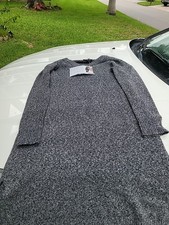 Serena Williams Sweater Dress Medium Gray Long Sleeve Short