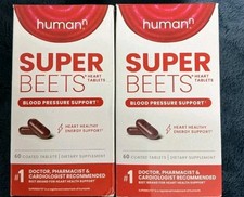 2x HumanN Super Beets Heart Tablets Smooth Coat 500mg Antioxidants 60 Ct Ex 3/27
