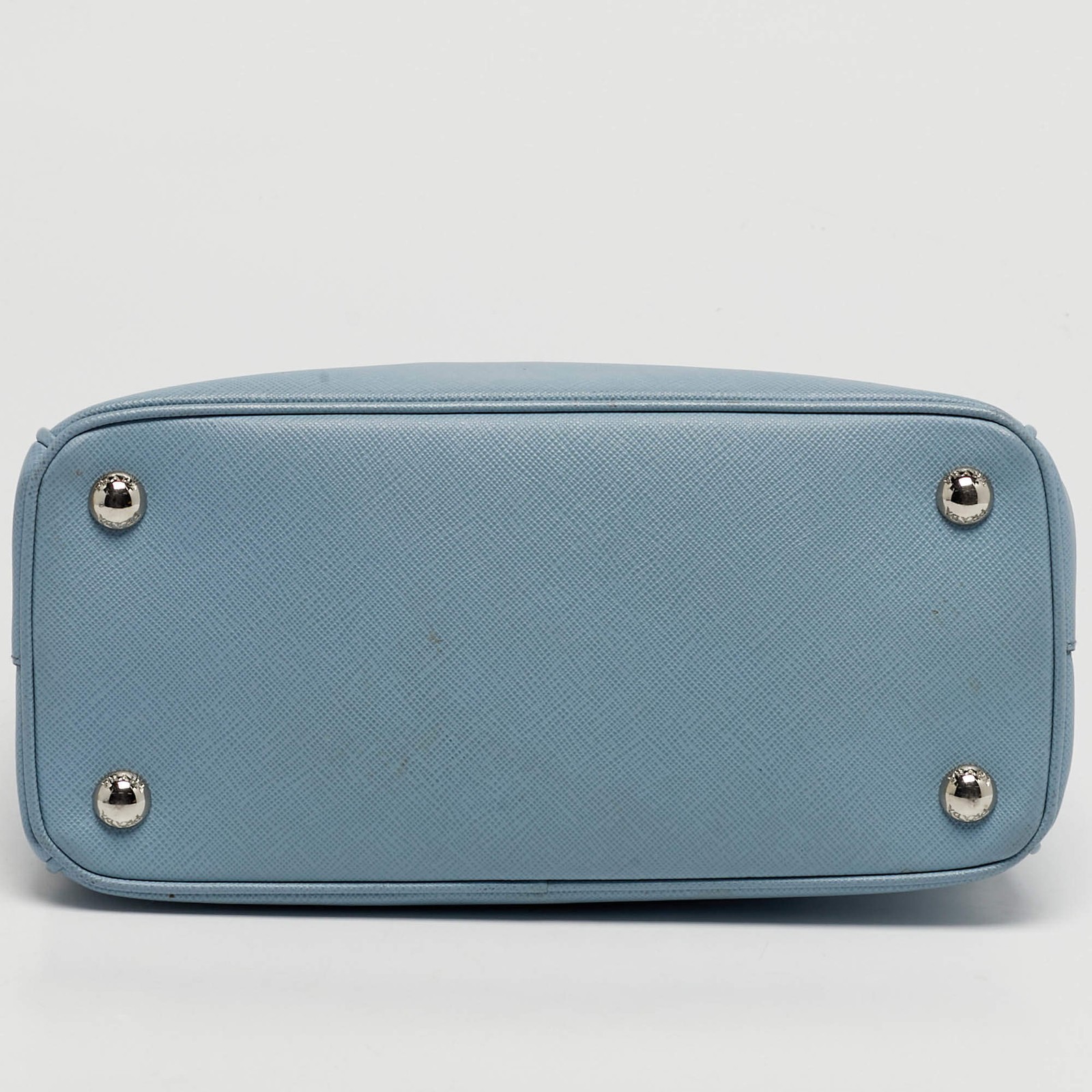 Prada Galleria Small Light Blue Saffiano Lux Leather Double Zip Tote thumbnail 6