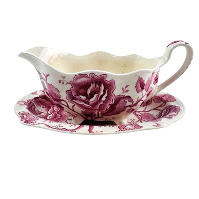 Johnson Bros England English Chippendale Gravy Boat Underplate Vintage  READ