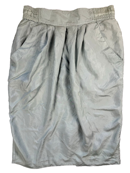Vtg 90s Sunny Leigh 100% Silk Bubble Skirt Ice Blue 6 Whimsigoth Balloon