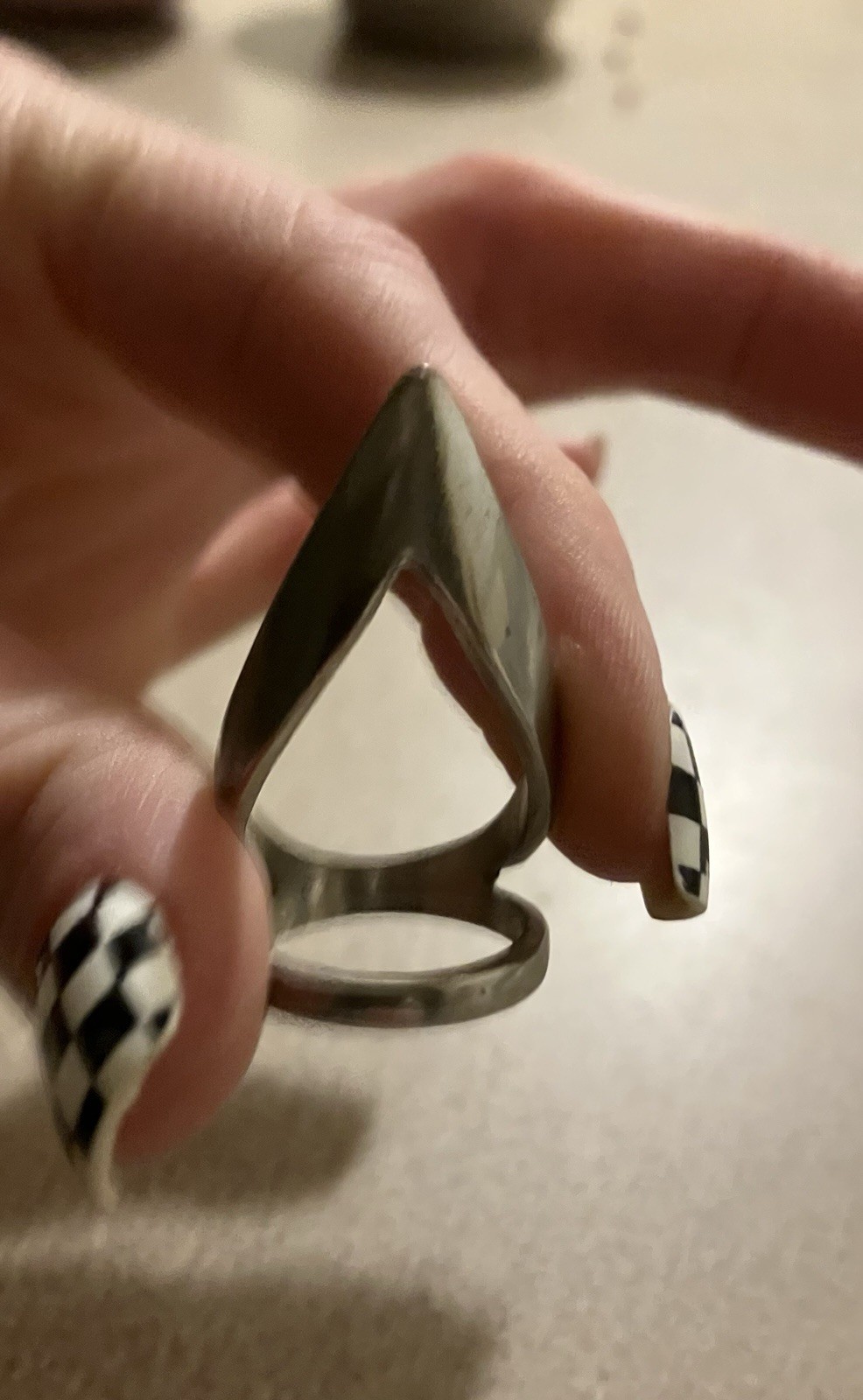 Silver Geometric Ring - image 6