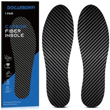Carbon Fiber Insole, 1 Pair, Rigid Shoe Insert for Arthritis, Turf Toe, Hallu...
