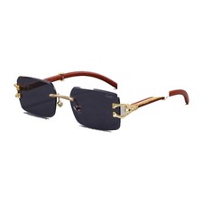 Cartier CT0052O C Decor Red Wood Temple Rimle...