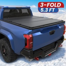 5.3 Ft Hard Tonneau Cover For 2005-2010 Dodge Dakota 3-fold Truck Bed W Lamp