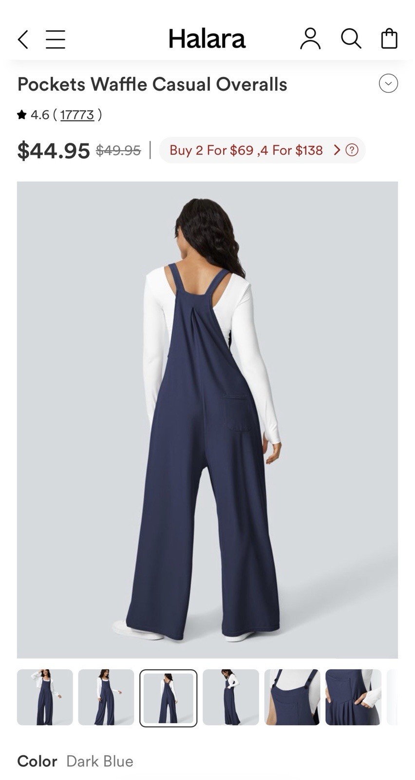 Halara NWT Dark Blue Adjustable Multiple Pockets … - image 6