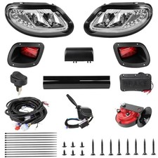 Deluxe Golf Cart LED Headlight Tail Light Kits Fit for 2014-Up EZGO
