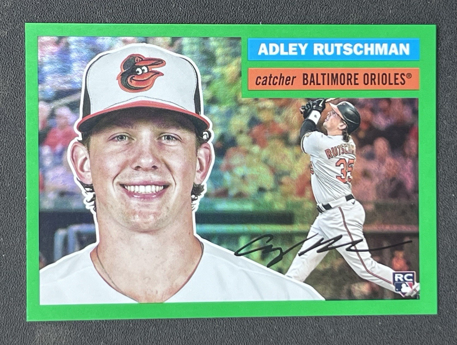 2023 Topps Archives - 1956 Topps Adley Rutschman #55 Green Foil /99 (RC)